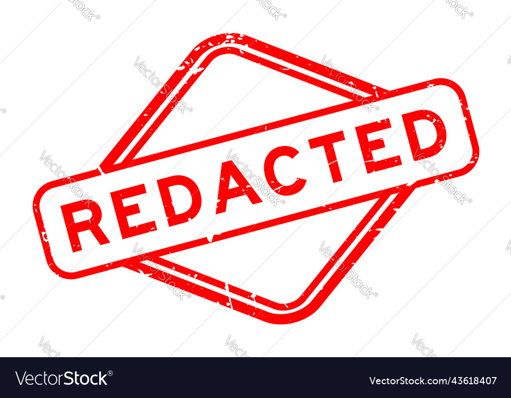 Grunge red redacted word rubber seal stamp