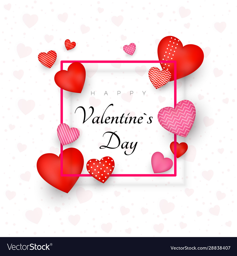 Happy valentines day greeting card or invitation Vector Image