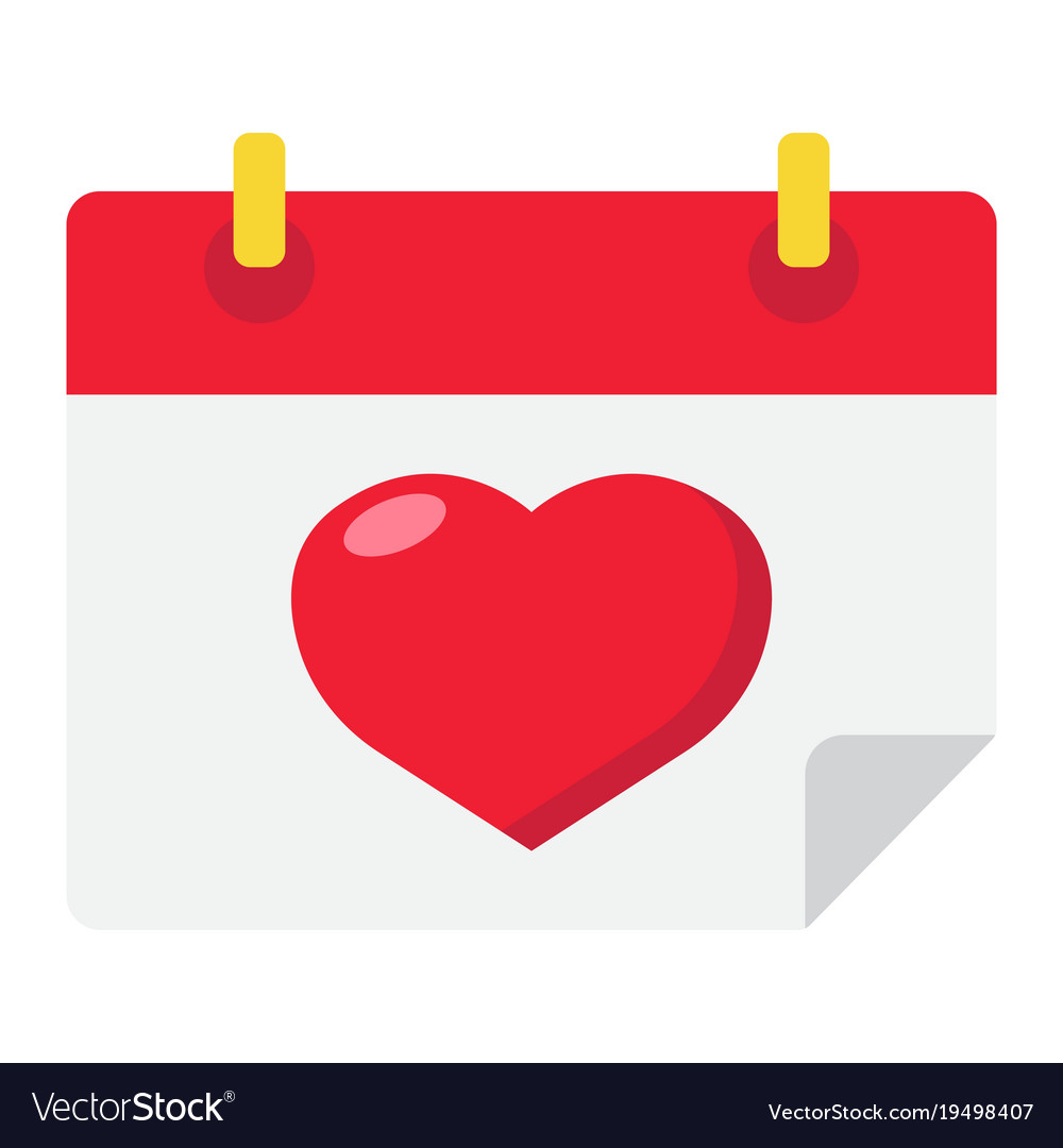 Lovely calendar flat icon valentines day