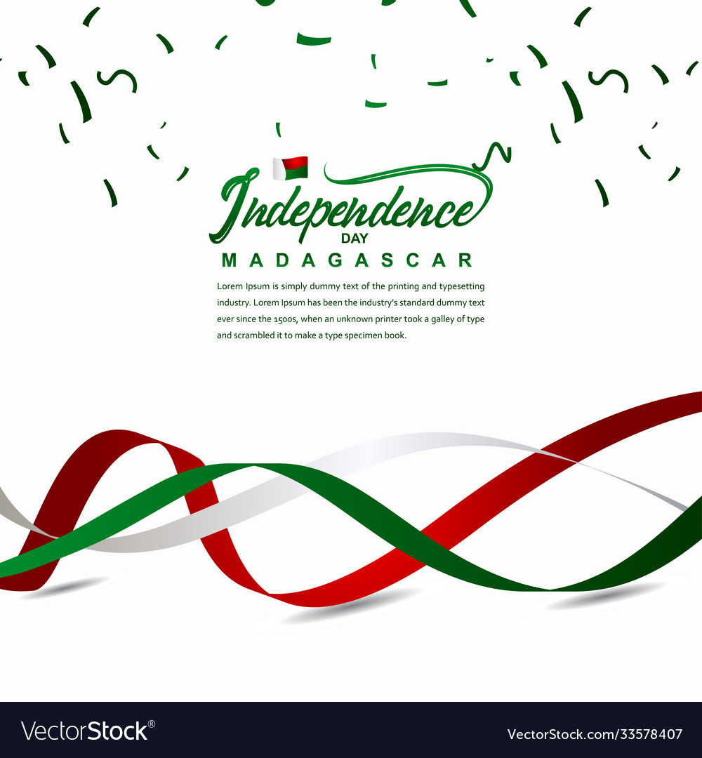 Madagascar independence day celebration creative vector image Madagascar independence day celebration creative