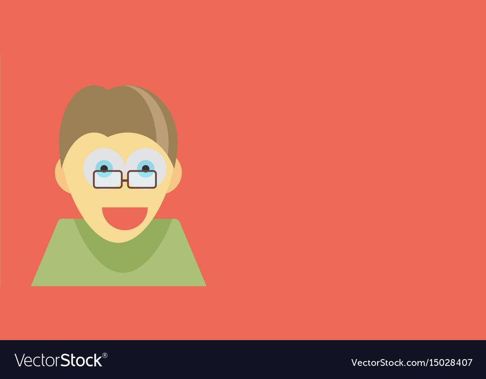 Man is laughing fun concept flat design