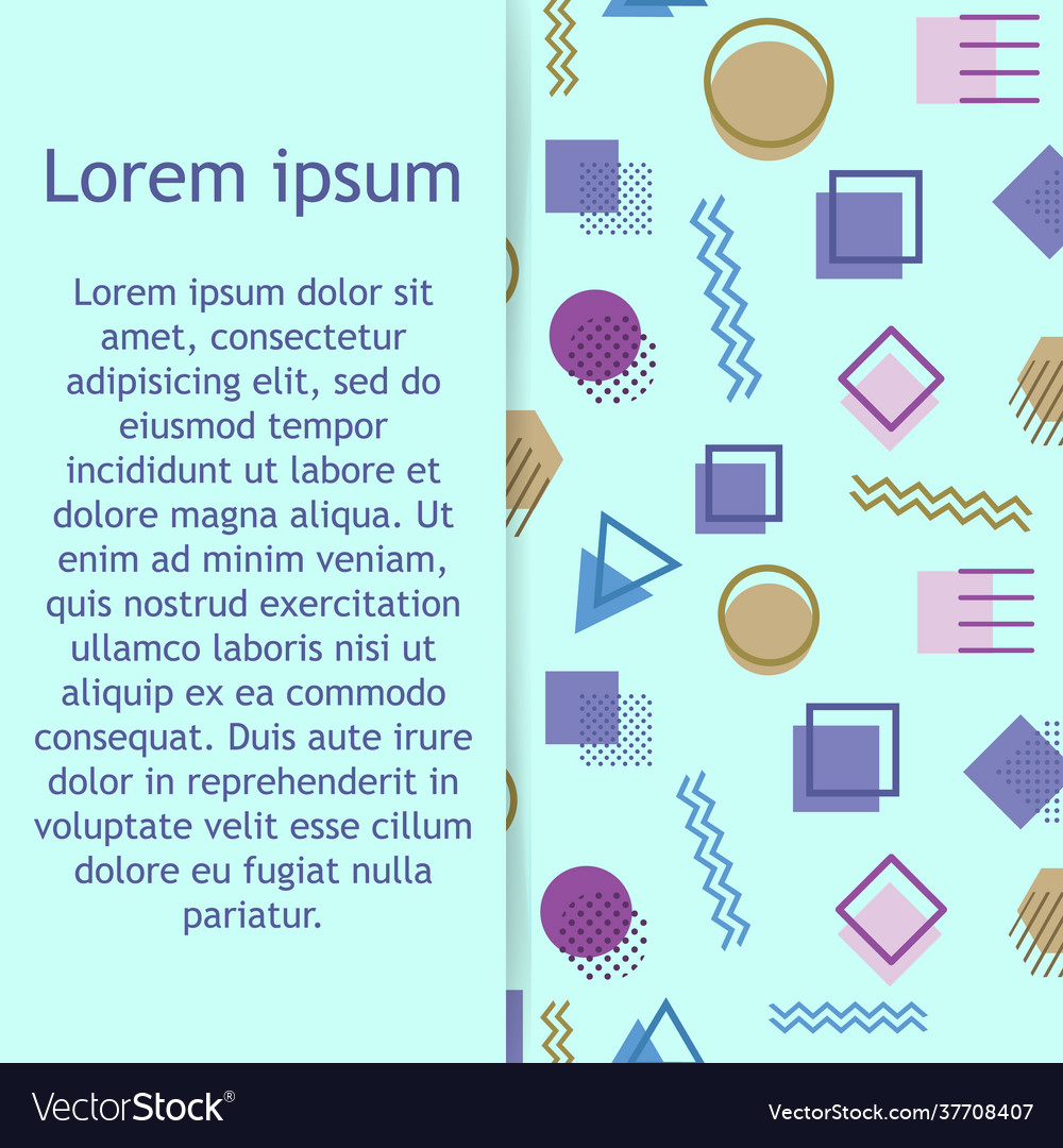 Memphis style with geometric pattern Vector Image Memphis style with geometric pattern