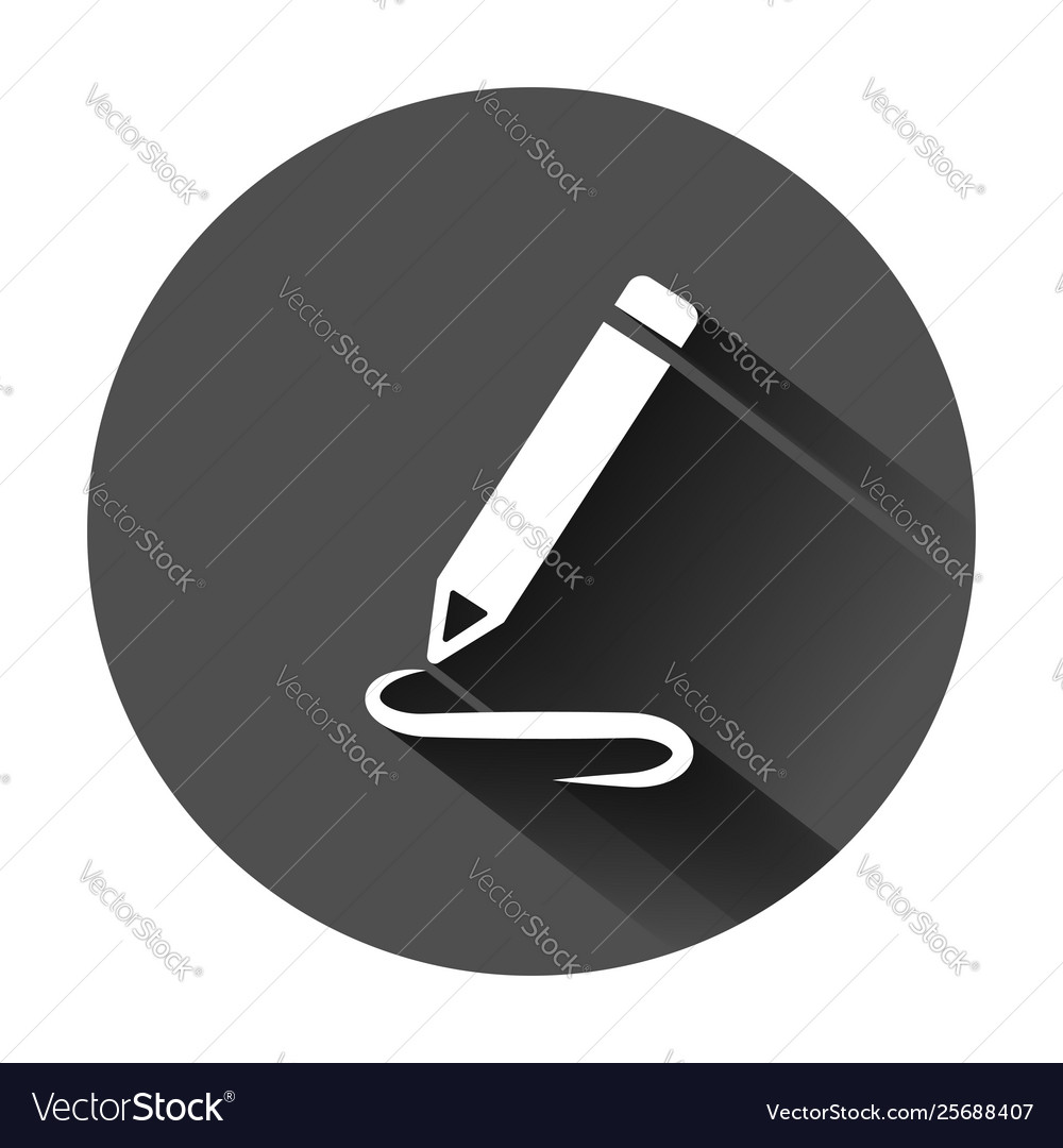Pencil notepad icon in flat style document write vector image Pencil notepad icon in flat style document write