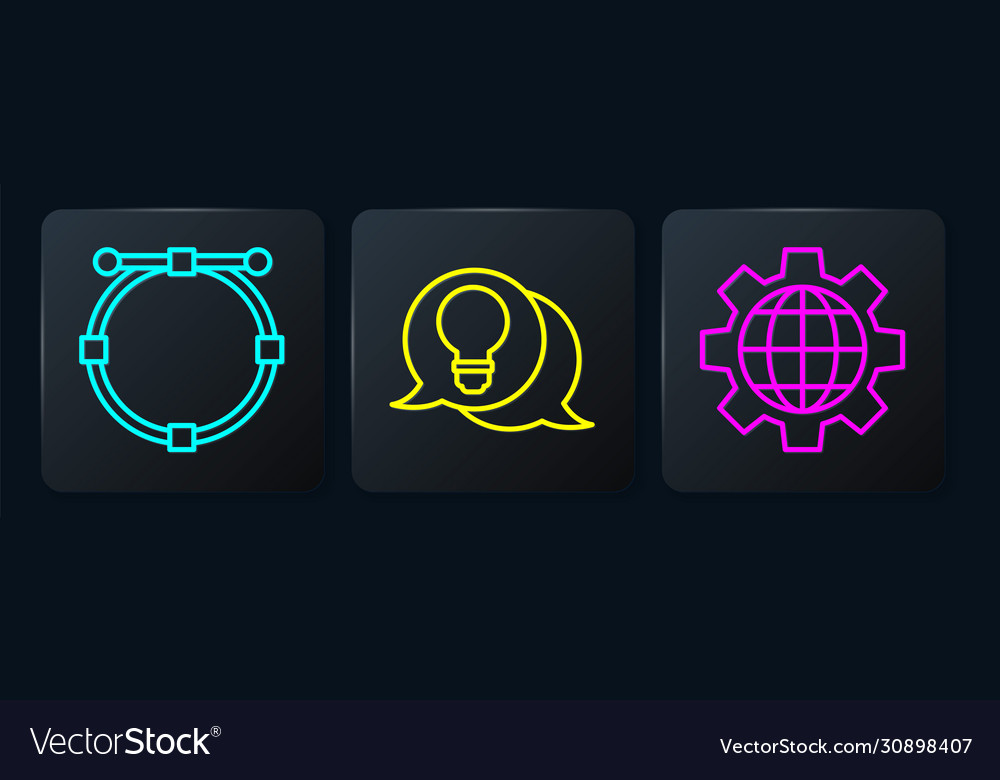 Set line circle with bezier curve globe vector image Set line circle with bezier curve globe