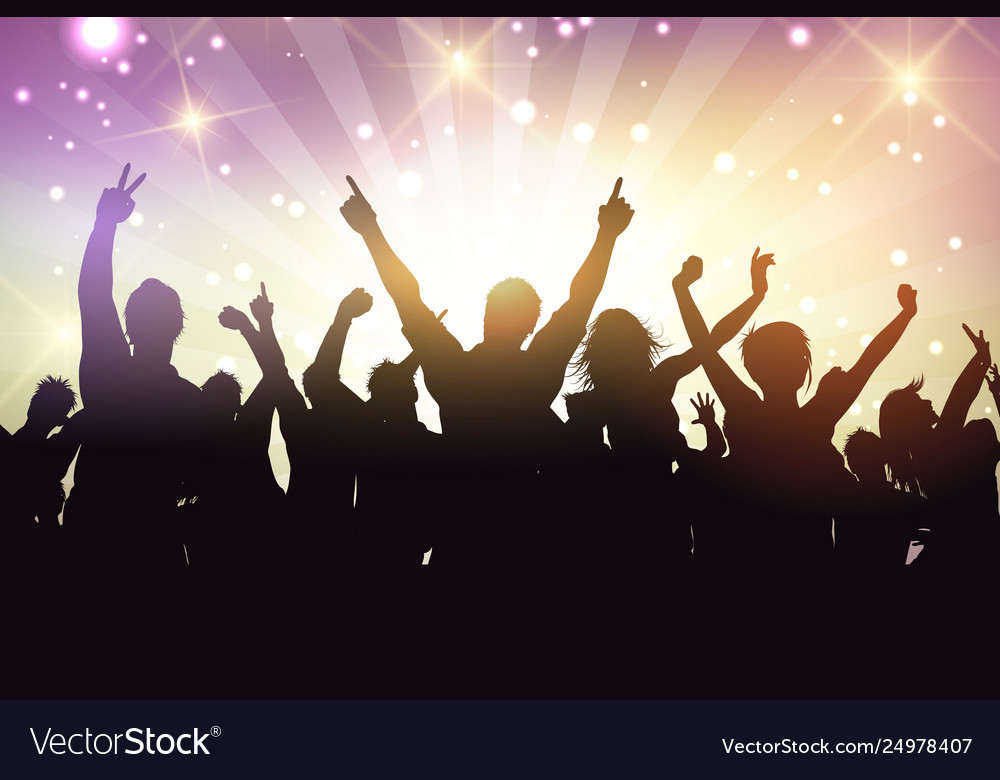 Silhouette a party crowd Royalty Free Vector Image