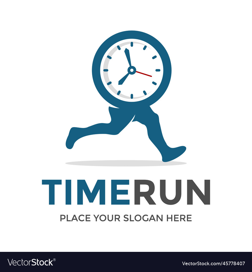 Time run logo template this design use clock