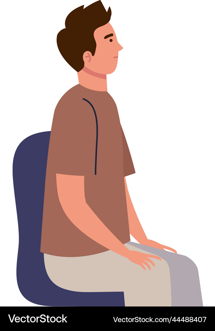 Young Man Seated Royalty Free Vector Image Vectorstock