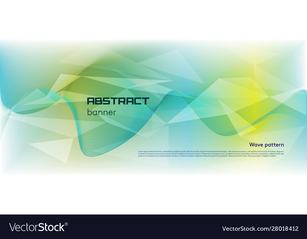 Abstract colorful banner with wave and triangle