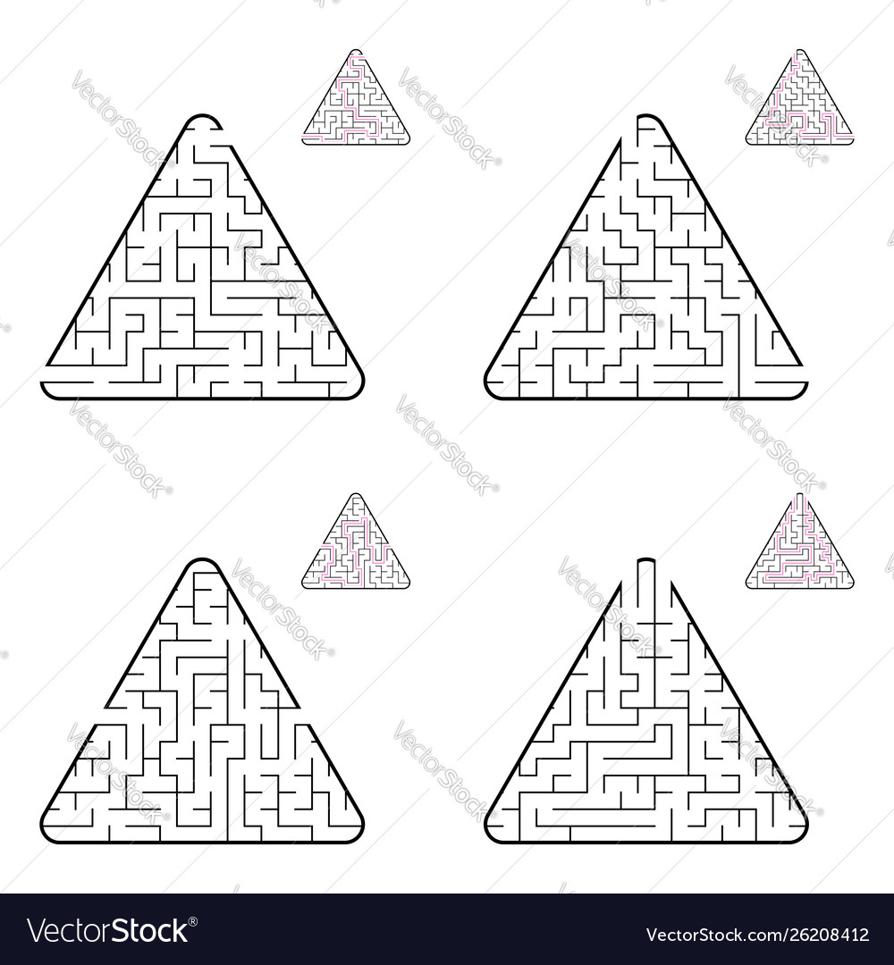 Abstract triangular labyrinth black color
