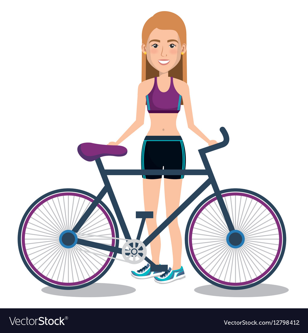 Athlete fitness female avatar Royalty Free Vector Image