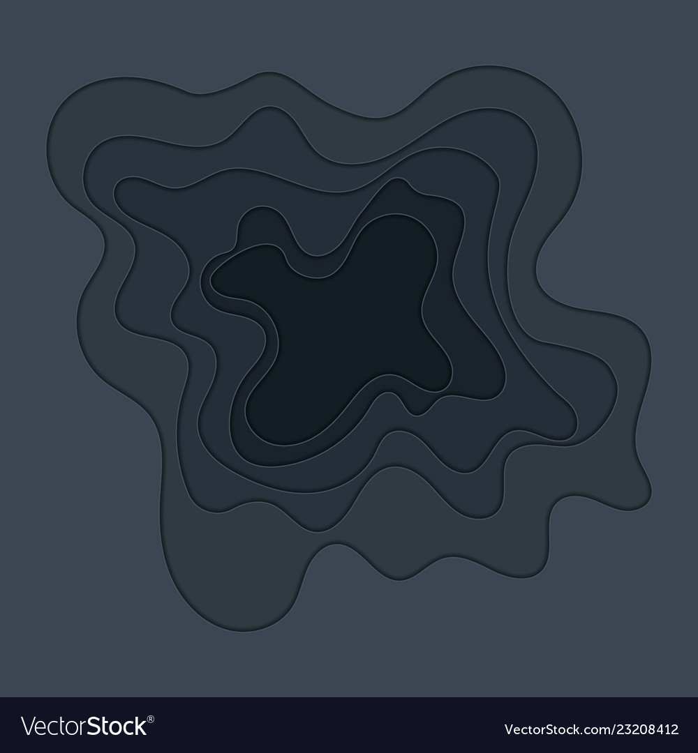 Black paper cut background abstract realistic vector image Black paper cut background abstract realistic