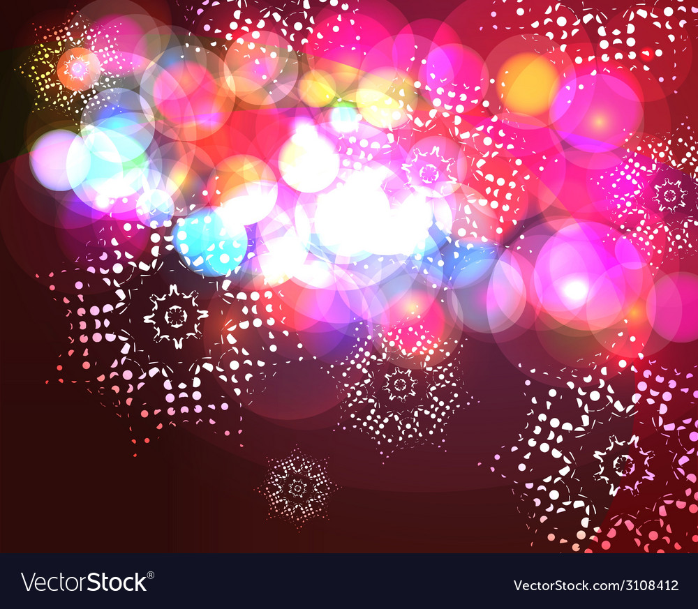 Bokeh effect christmas background with snowflakes