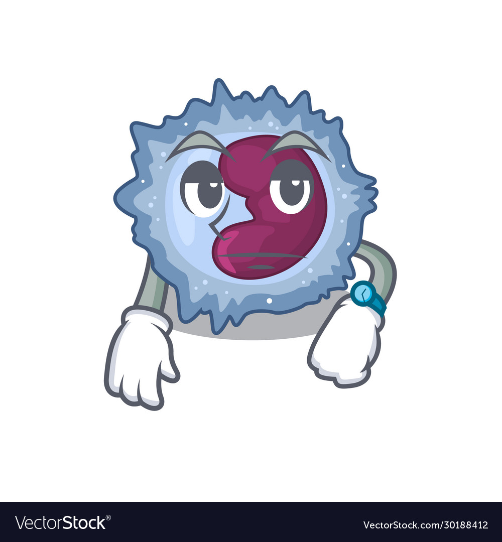 Cartoon character design monocyte cell Royalty Free Vector