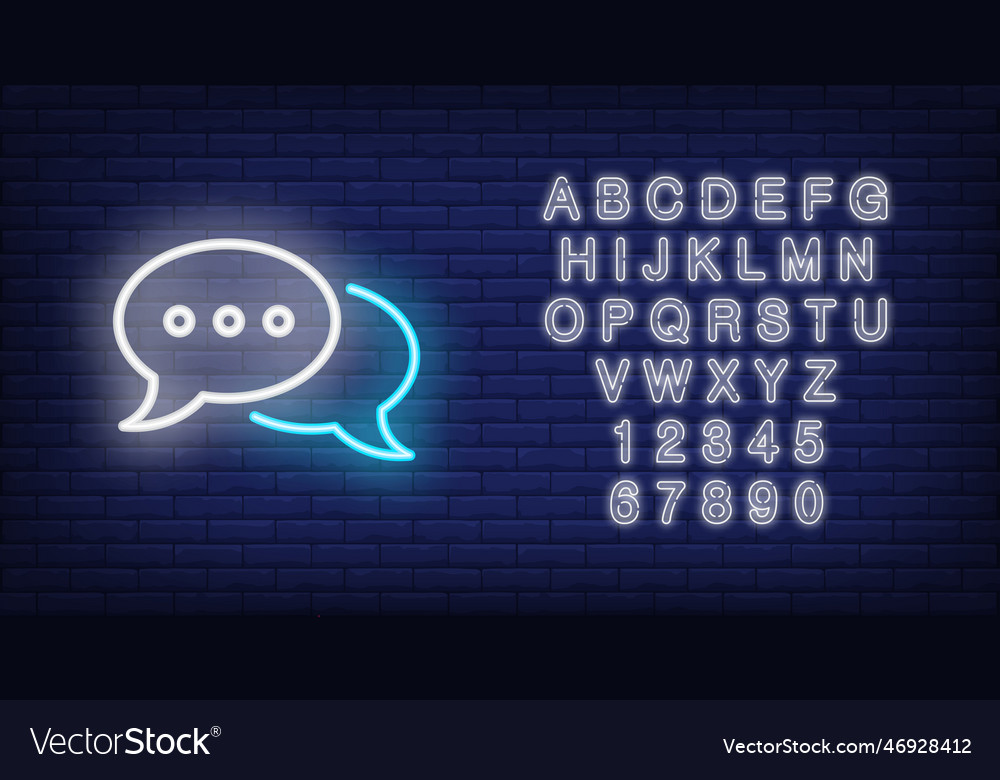 Communication neon sign Royalty Free Vector Image