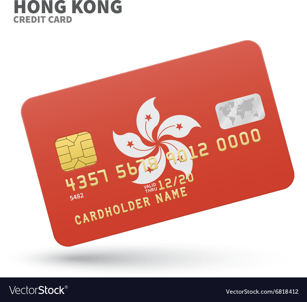 Credit Card With Hong Kong Flag Background Vector Image