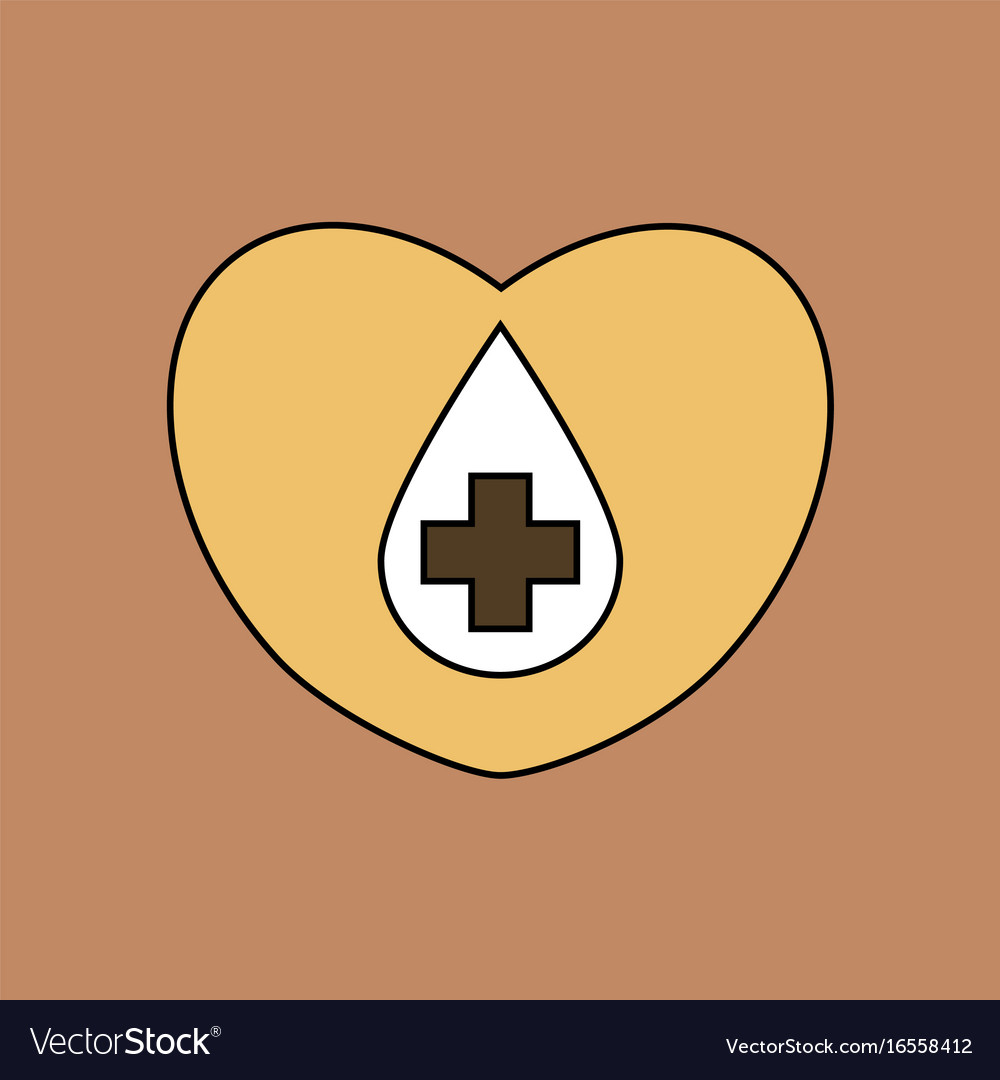 Flat icon design collection heart with a cross