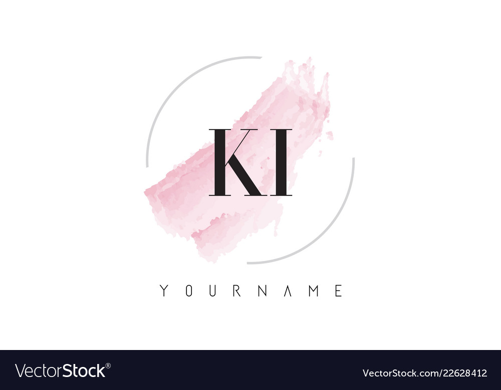 Ki k i watercolor letter logo design