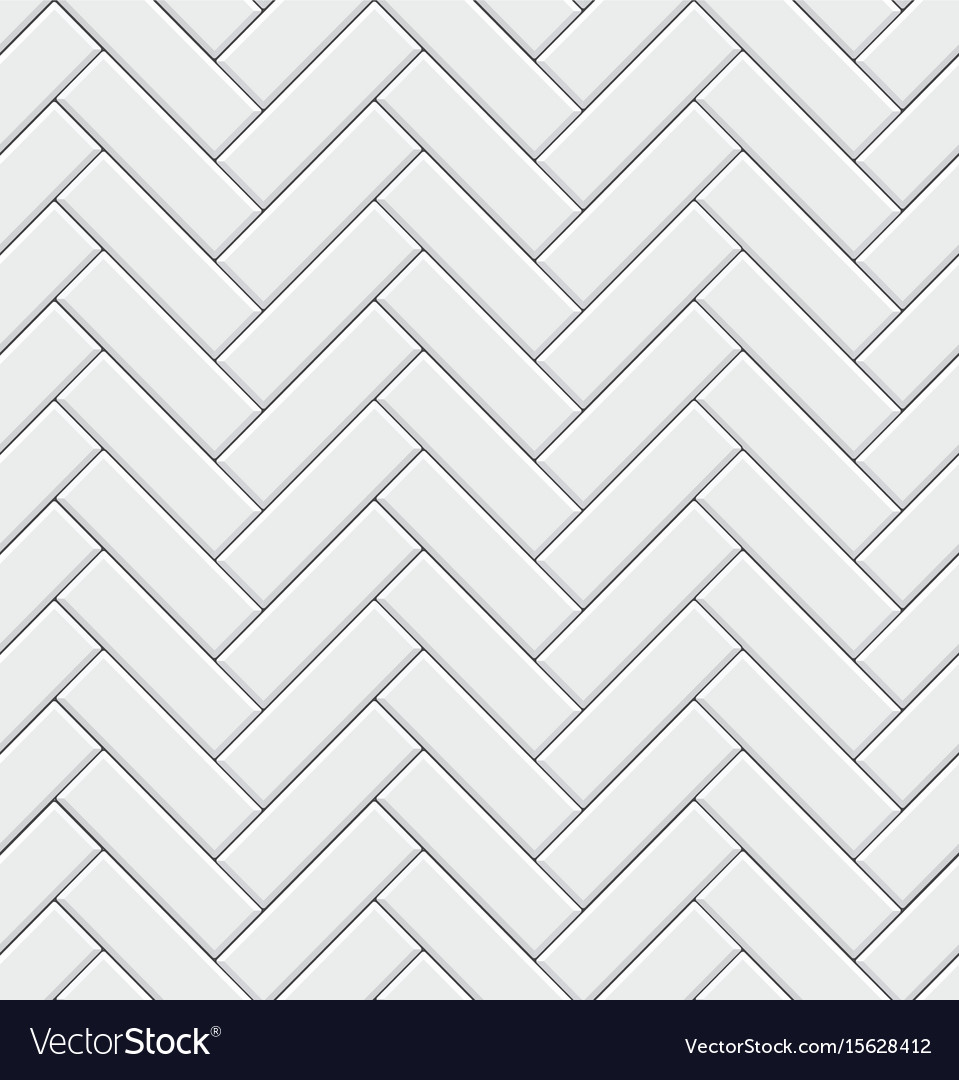 Modern White Herringbone Tile Pattern