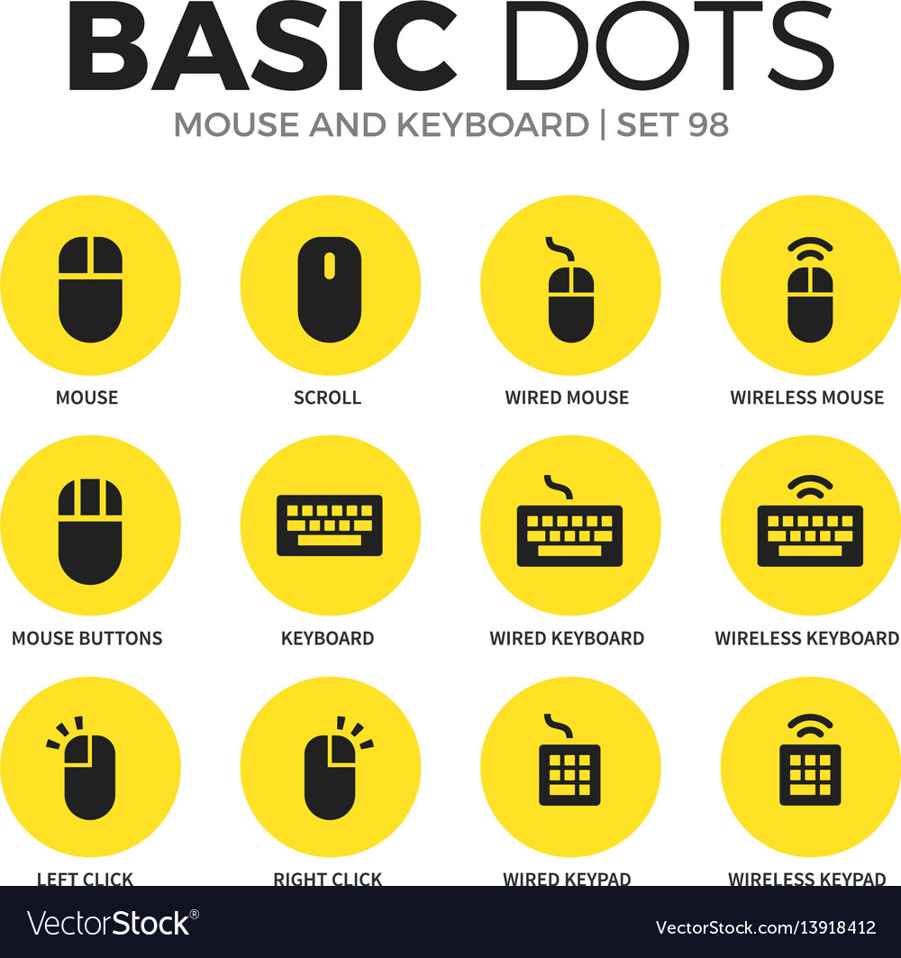 Mouse and Keyboard Icons Set