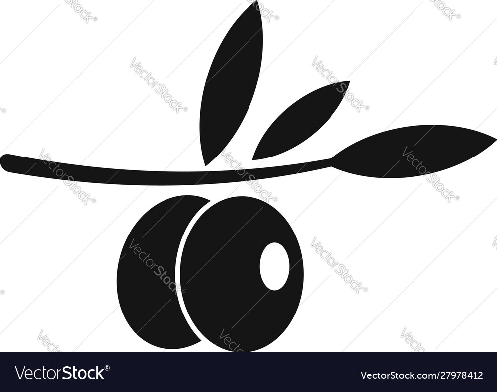 Olive branch icon simple style Royalty Free Vector Image