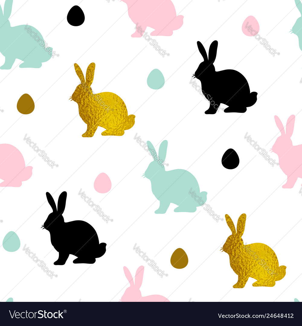 Pattern with rabbits and eggs