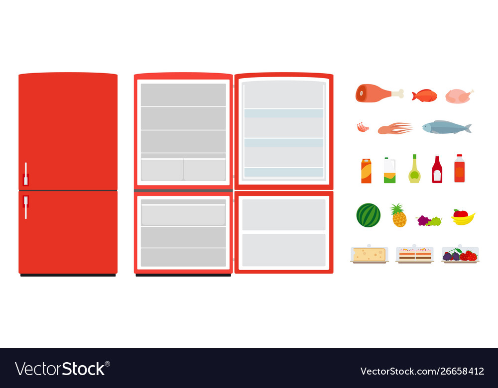 Red fridge Royalty Free Vector Image - VectorStock