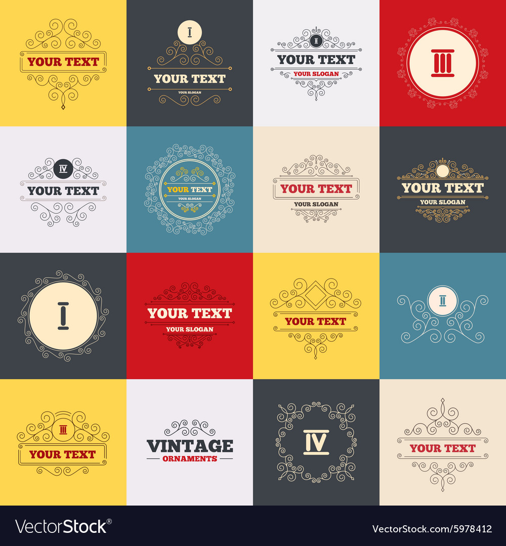 Roman numeral icons number one two three