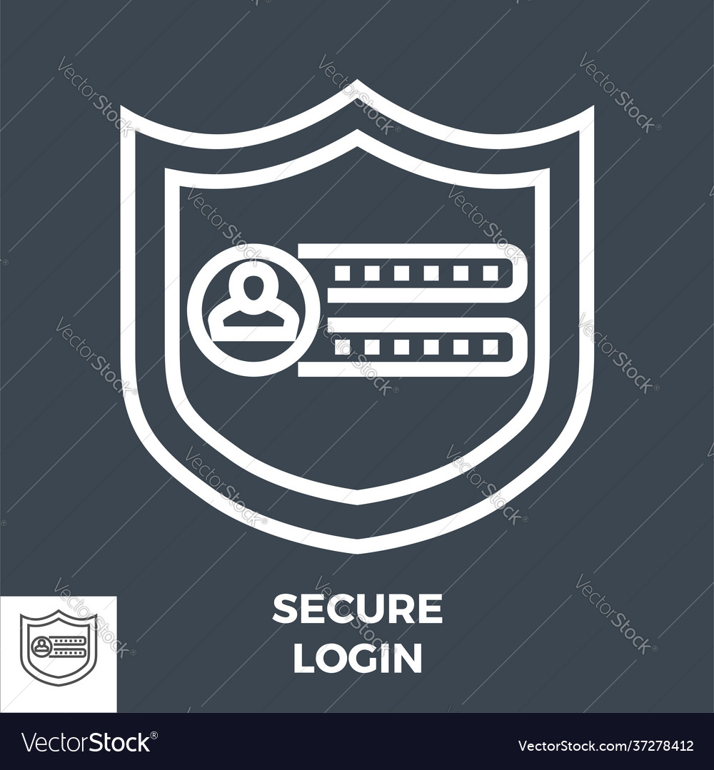 Secure login line icon vector image Secure login line icon