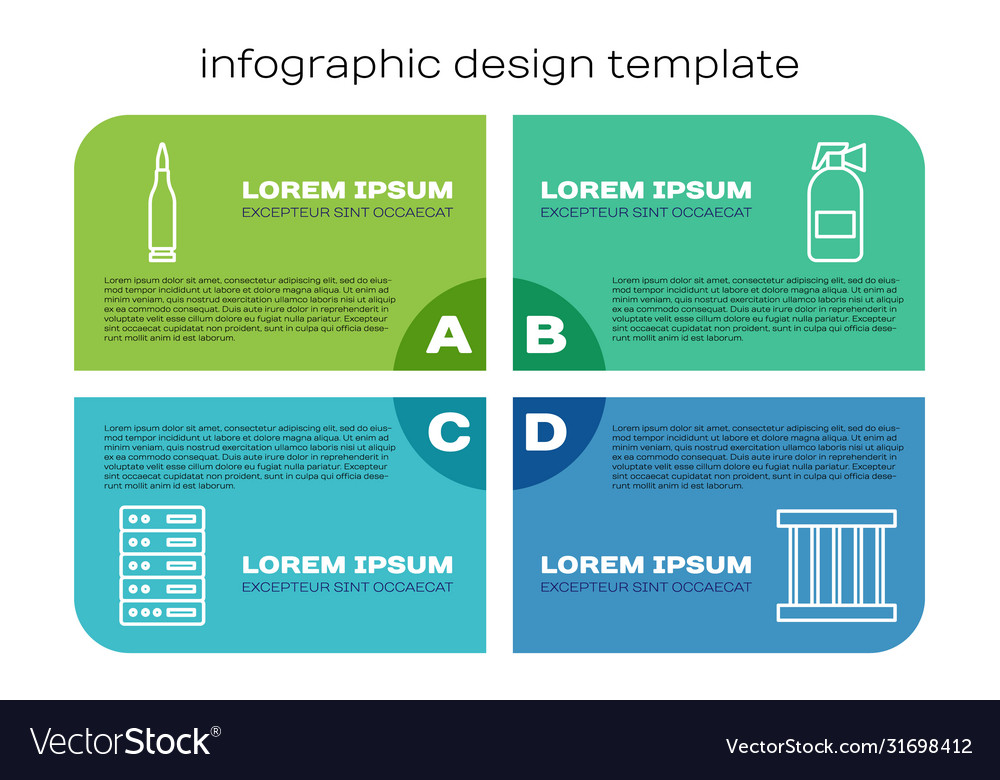 Set line server data web hosting bullet prison vector image Set line server data web hosting bullet prison