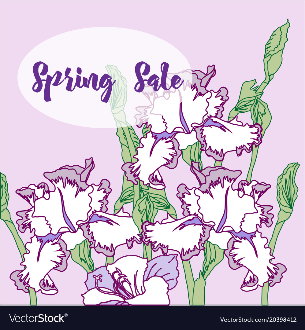 Spring sale background with flowers