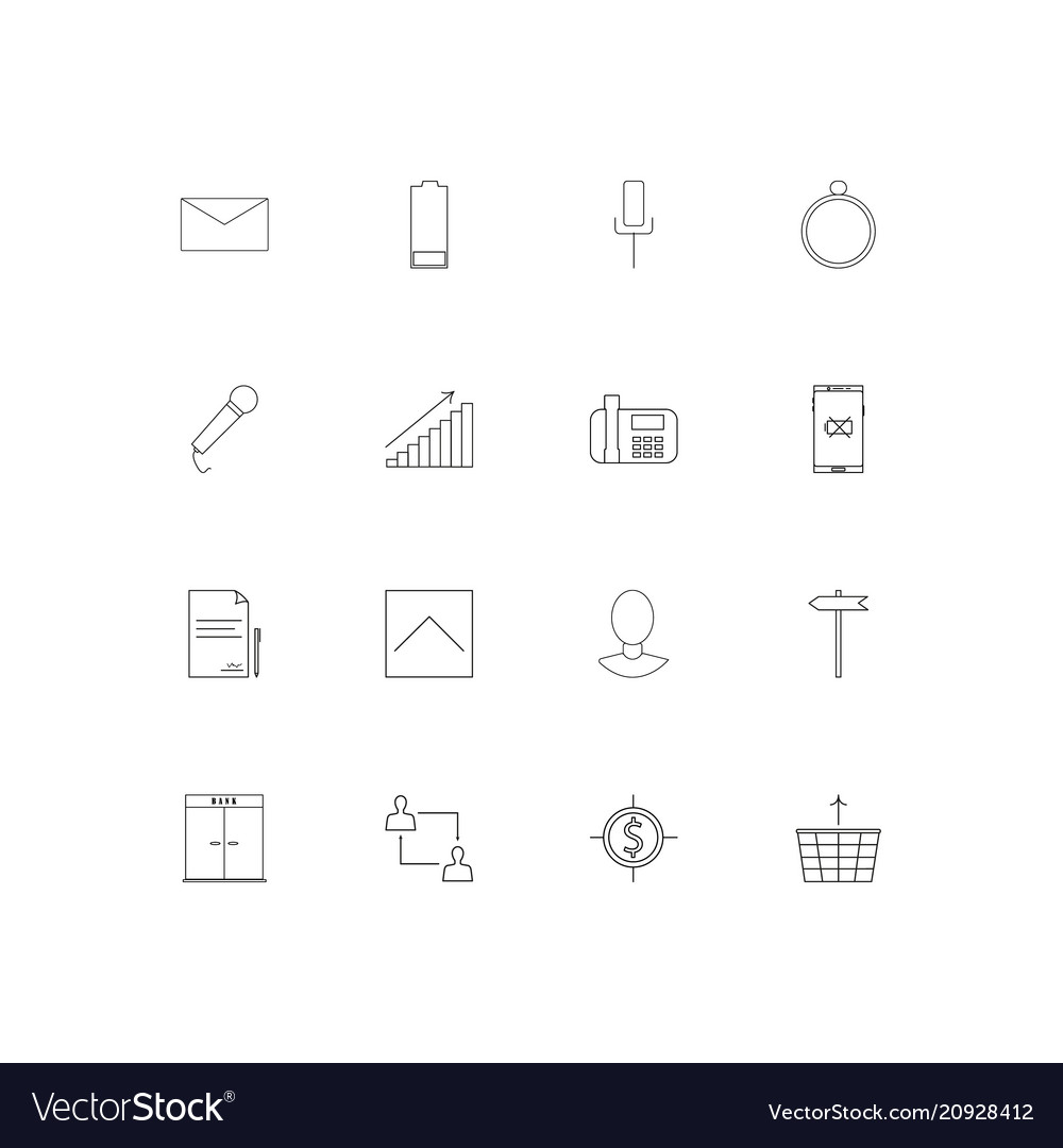 Web applications linear thin icons set outlined