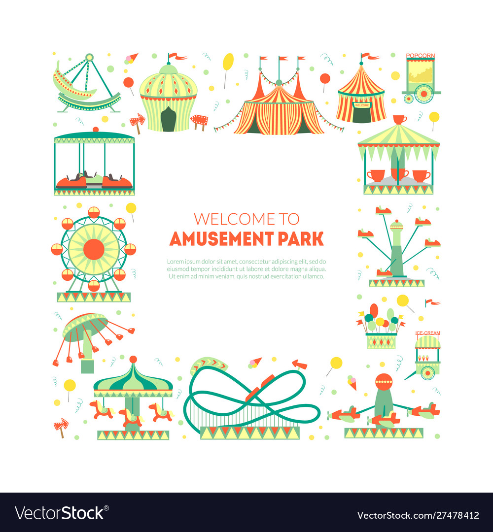 Welcome to amusement park banner template Vector Image Pertaining To Welcome Banner Template