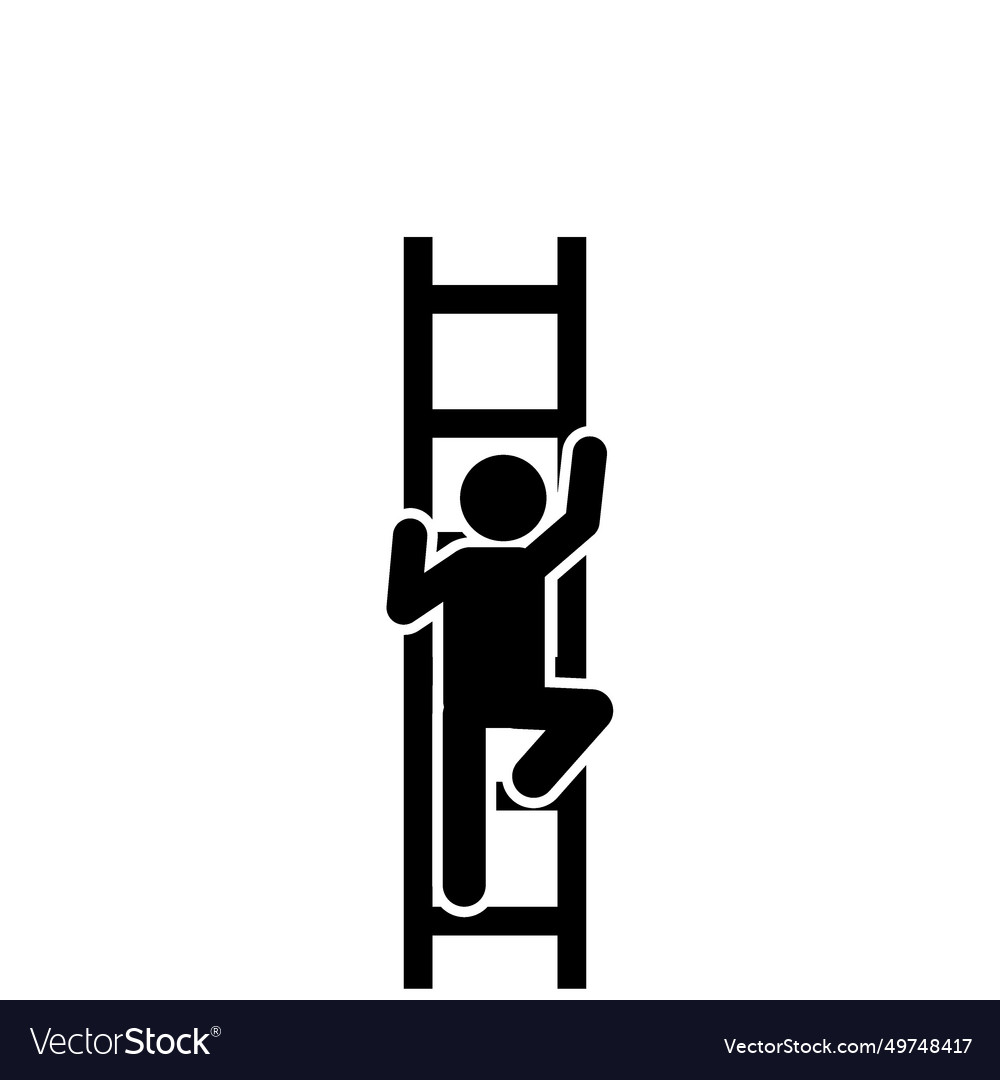 A man on ladder Royalty Free Vector Image - VectorStock