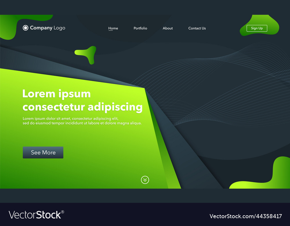 Abstract background website landing page template Vector Image Abstract background website landing page template