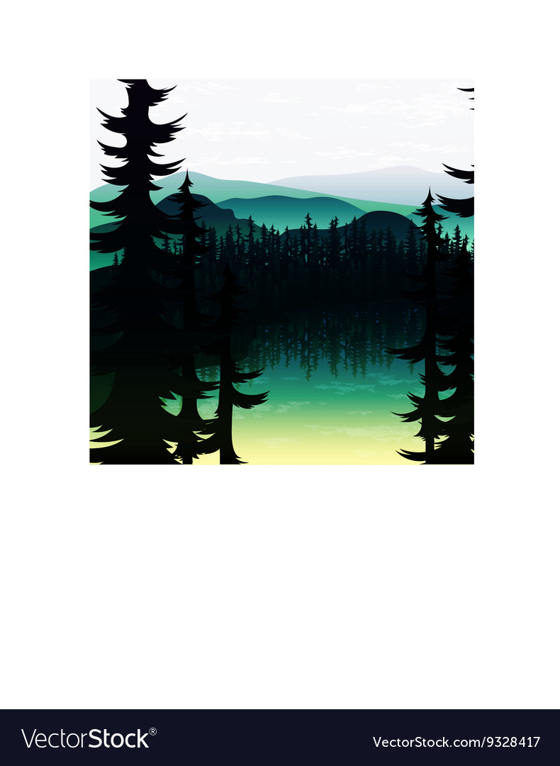 Background green realistic nature forest Vector Image