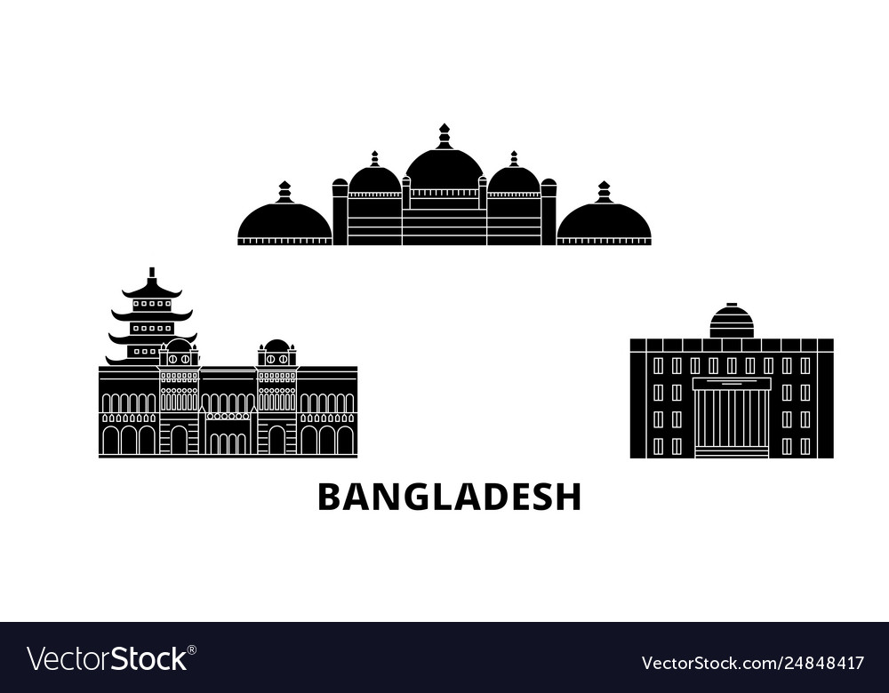 Bangladesch Chittagong Flat Travel Skyline Set