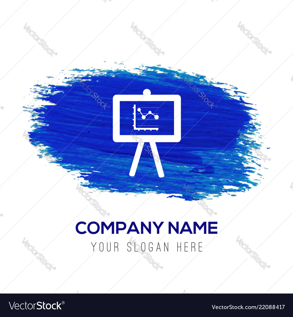 Business graph icon - blue watercolor background