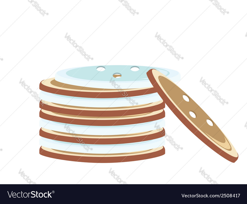 Button stack on white background