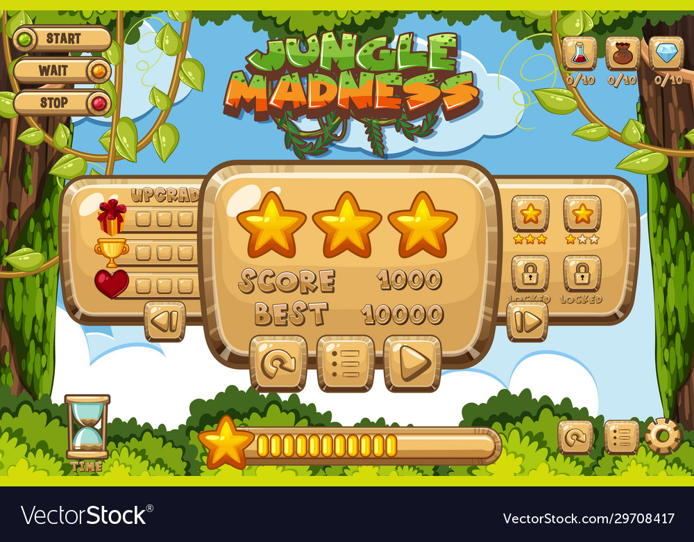 Computer game with many trees and menu bars