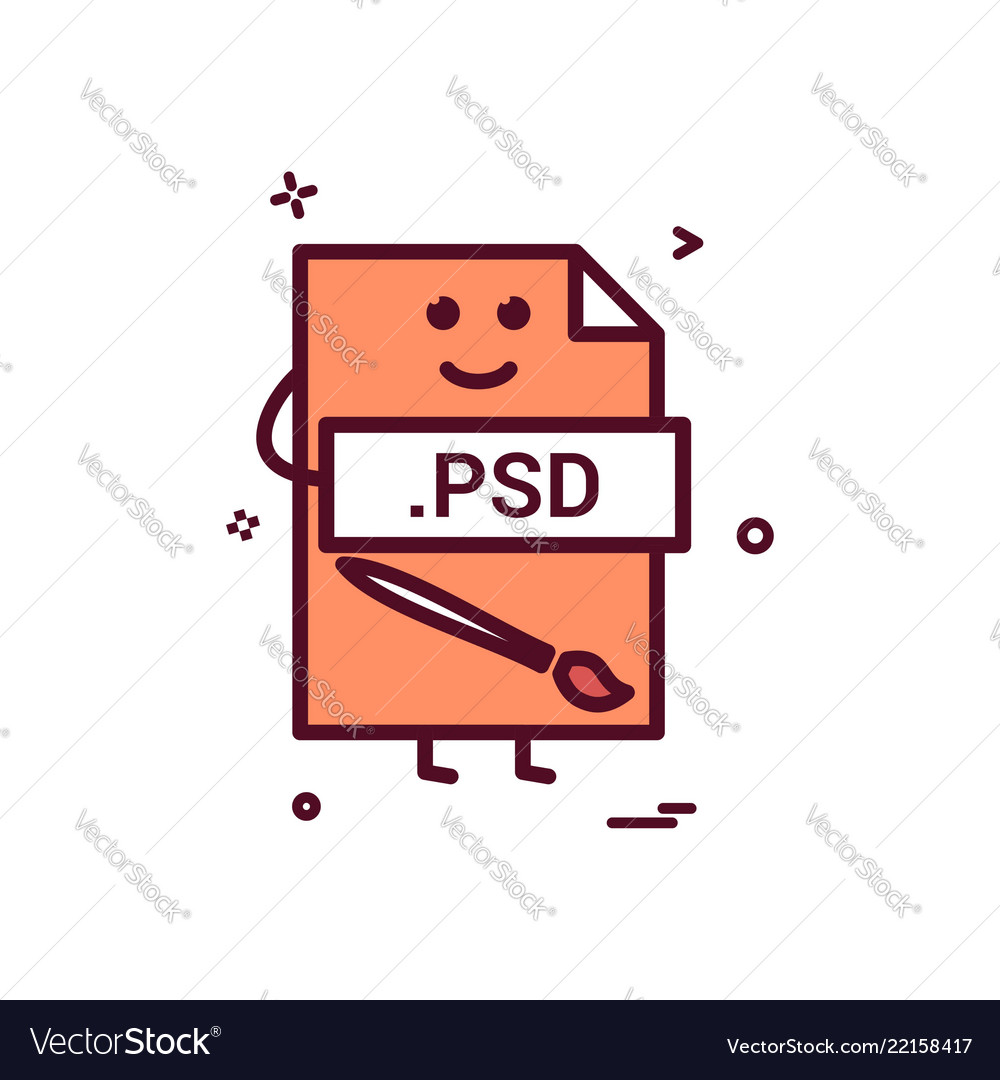 Computer psd file format type icon design