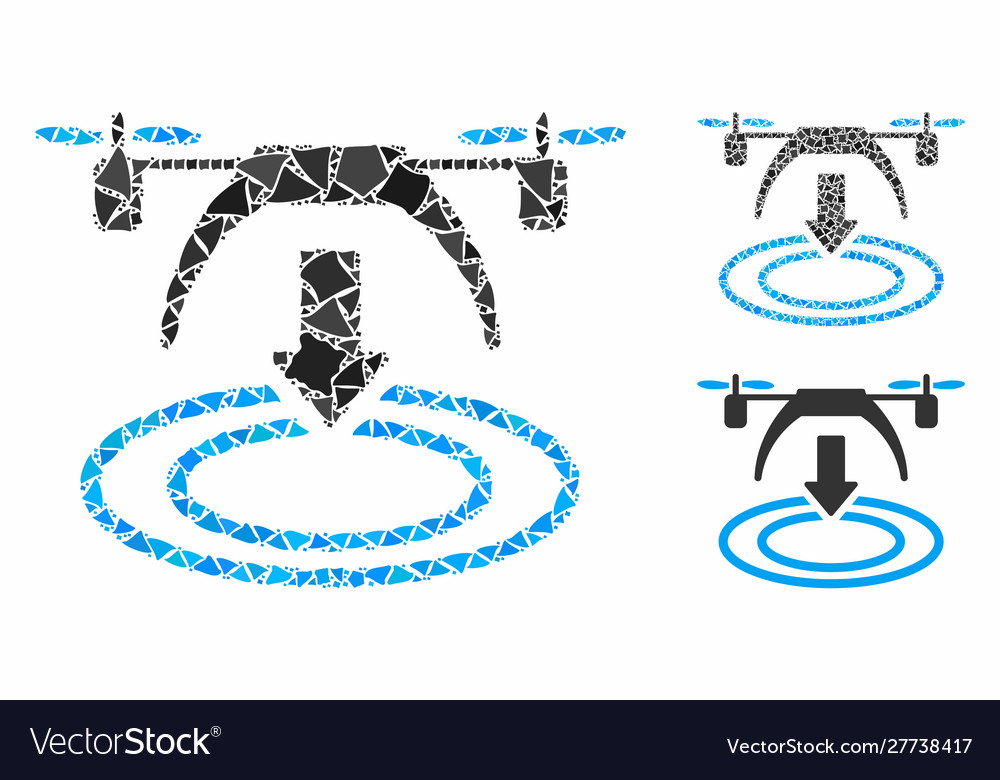 Copter landing mosaic icon bumpy parts