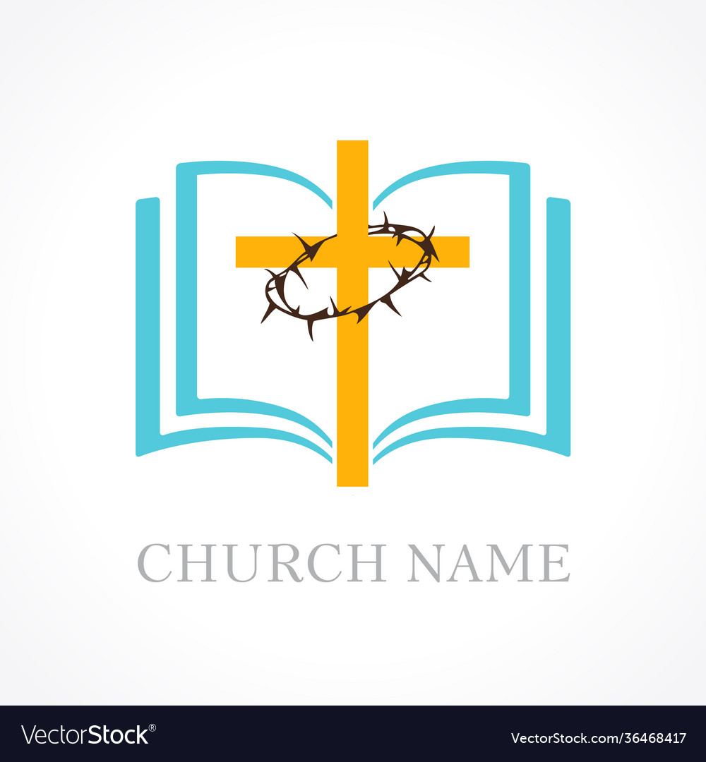 Cross holy bible church logo concept vector image Cross holy bible church logo concept