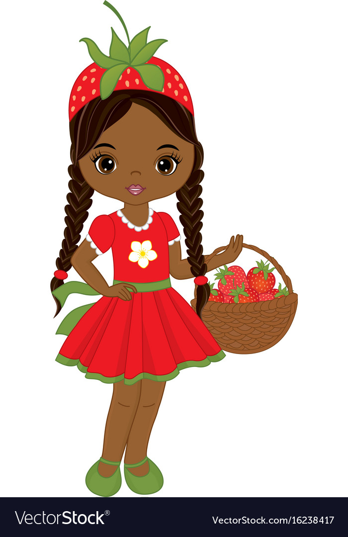 Cute little african american girl Royalty Free Vector Image