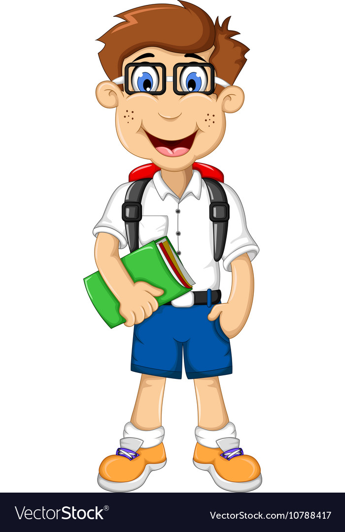 Download Cute student cartoon go to school Royalty Free Vector Image