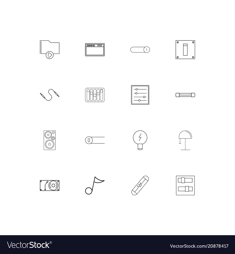 Electrical linear thin icons set outlined simple
