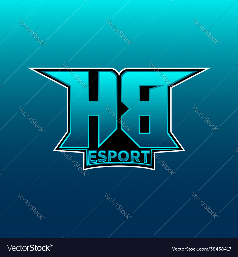 Hb initial gaming logo esports geometric designs Vector Image