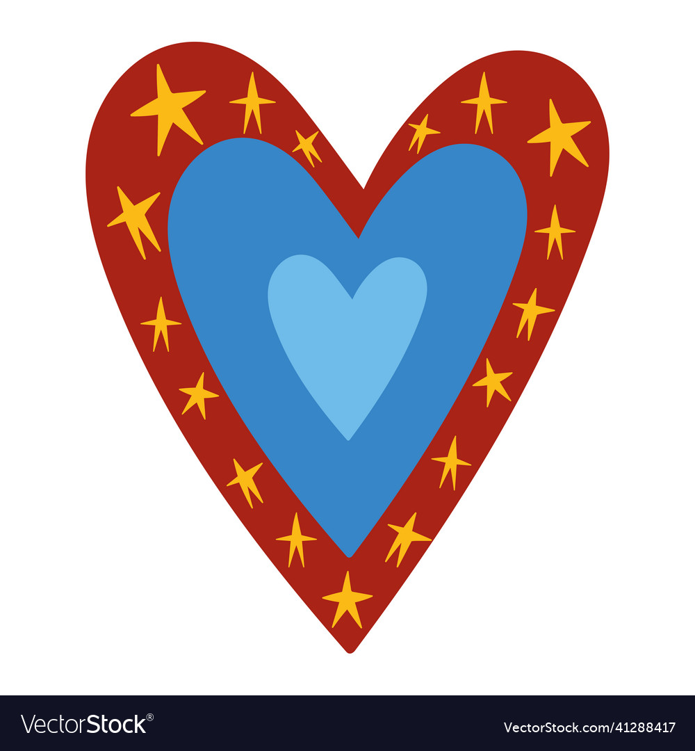 Heart with stars Royalty Free Vector Image VectorStock