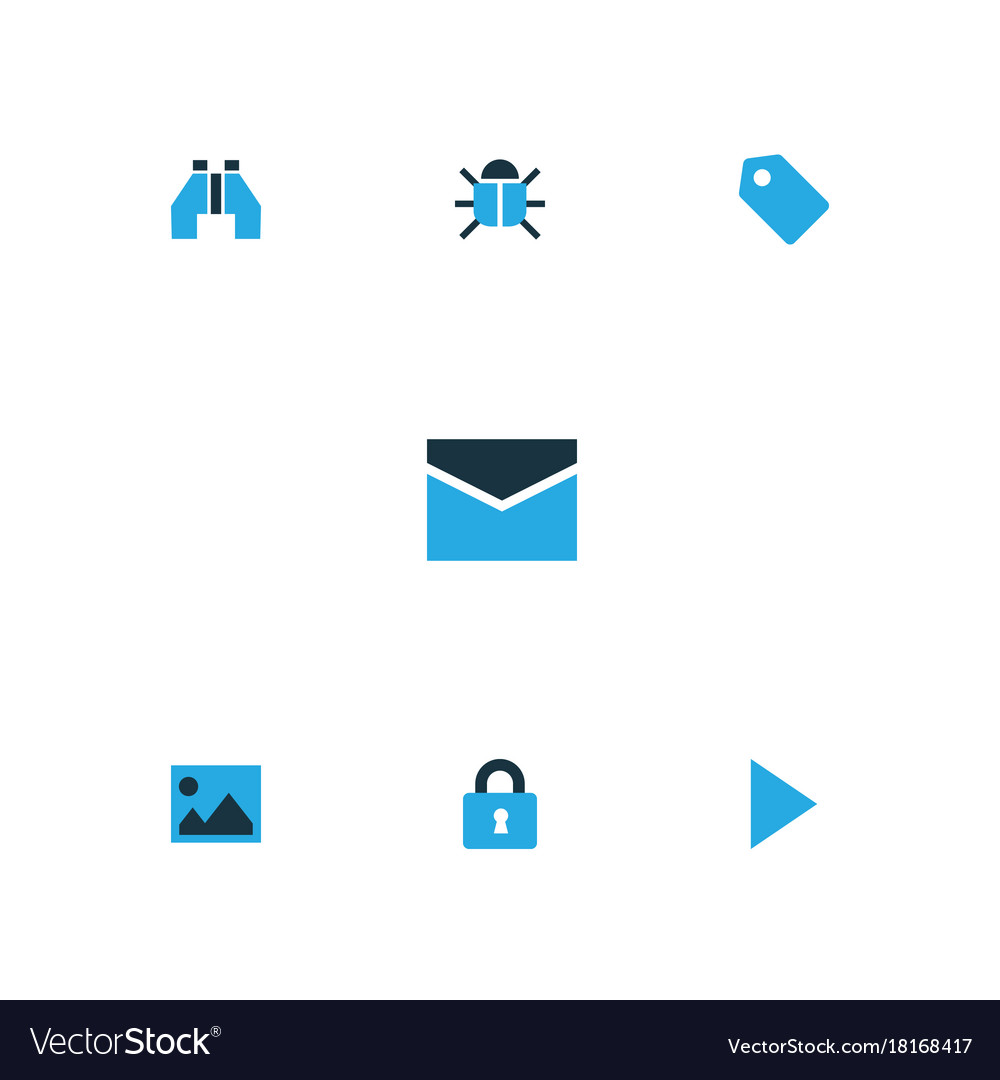 Interface colorful icons set collection of badge