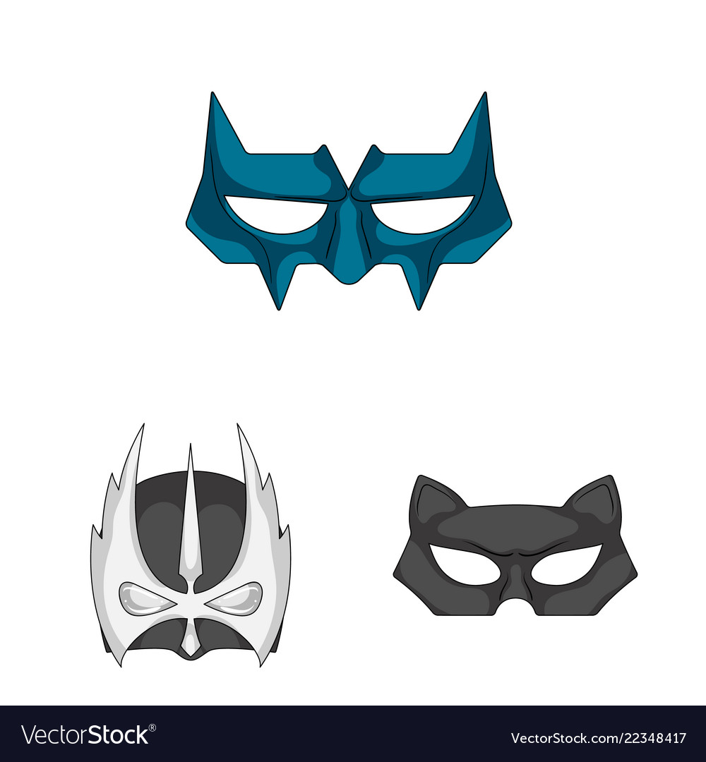 Isolated object of hero and mask symbol set vector image Isolated object of hero and mask symbol set