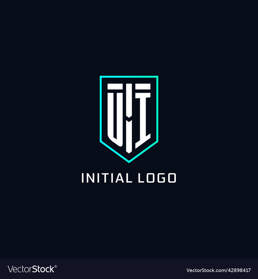 Monogram ui Logo Schild Form geometrische Stil